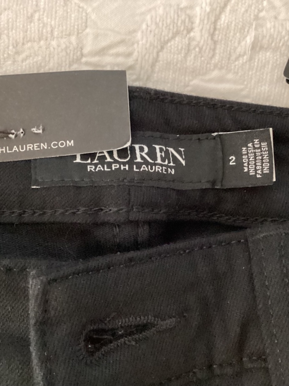 LAUREN RALPH LAUREN BLACK STRAIGHT LEG STRETCH JEANS SIZE 2 - Picture 6 of 13